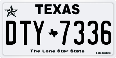 TX license plate DTY7336