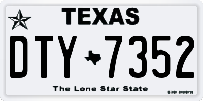TX license plate DTY7352