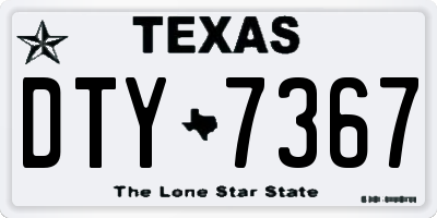 TX license plate DTY7367