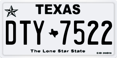 TX license plate DTY7522
