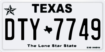 TX license plate DTY7749