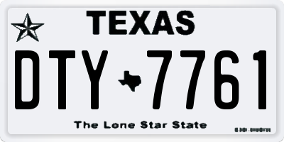 TX license plate DTY7761