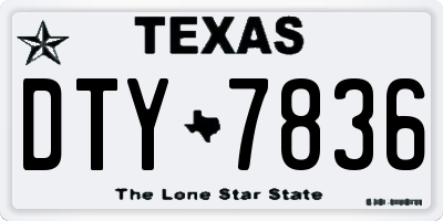 TX license plate DTY7836