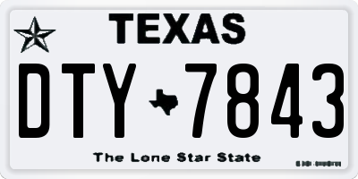 TX license plate DTY7843