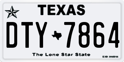 TX license plate DTY7864