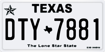 TX license plate DTY7881