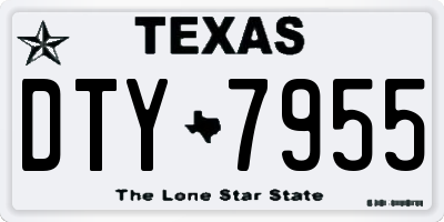 TX license plate DTY7955
