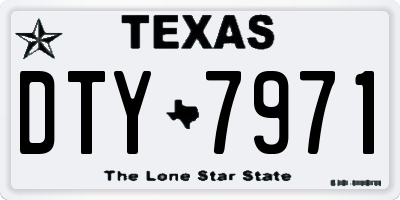 TX license plate DTY7971