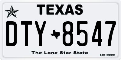 TX license plate DTY8547