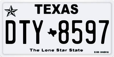 TX license plate DTY8597