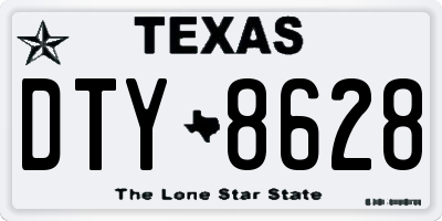 TX license plate DTY8628