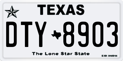 TX license plate DTY8903