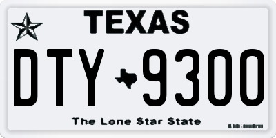 TX license plate DTY9300