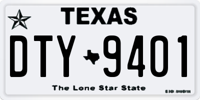 TX license plate DTY9401
