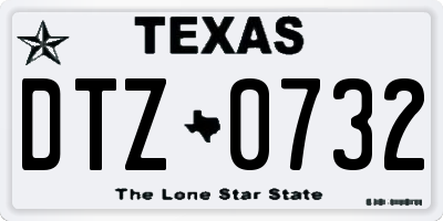 TX license plate DTZ0732