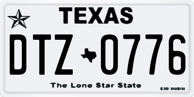 TX license plate DTZ0776