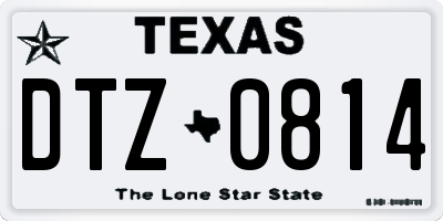 TX license plate DTZ0814