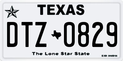 TX license plate DTZ0829
