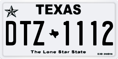 TX license plate DTZ1112