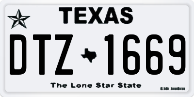 TX license plate DTZ1669