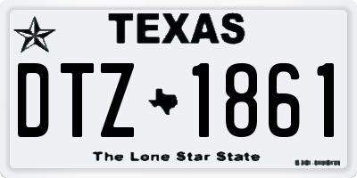 TX license plate DTZ1861
