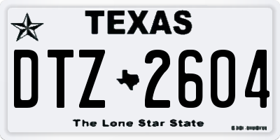 TX license plate DTZ2604