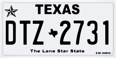 TX license plate DTZ2731