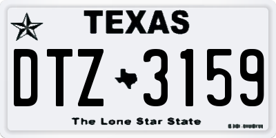 TX license plate DTZ3159