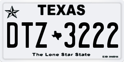 TX license plate DTZ3222