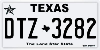 TX license plate DTZ3282
