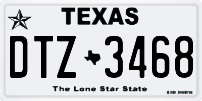 TX license plate DTZ3468