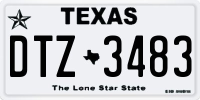 TX license plate DTZ3483