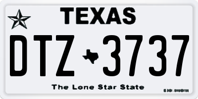 TX license plate DTZ3737