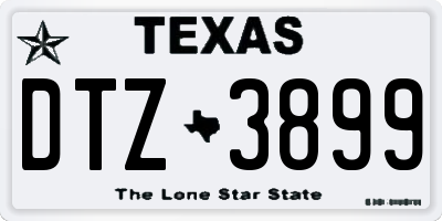 TX license plate DTZ3899