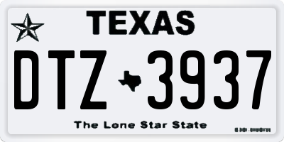 TX license plate DTZ3937