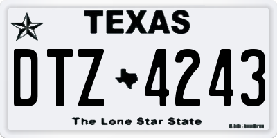 TX license plate DTZ4243