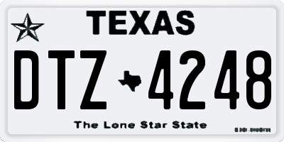 TX license plate DTZ4248