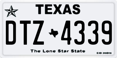 TX license plate DTZ4339