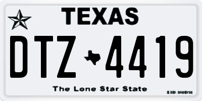 TX license plate DTZ4419