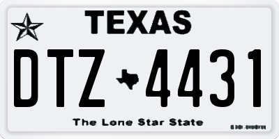 TX license plate DTZ4431