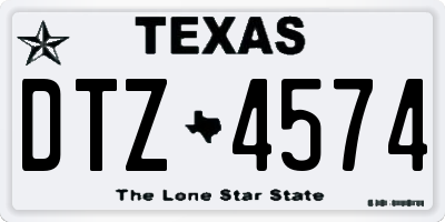 TX license plate DTZ4574