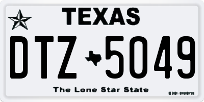 TX license plate DTZ5049