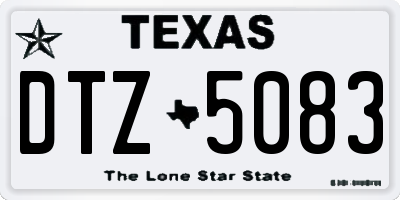 TX license plate DTZ5083