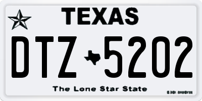 TX license plate DTZ5202