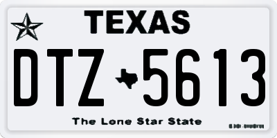 TX license plate DTZ5613