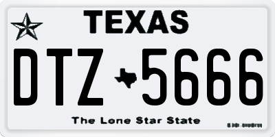 TX license plate DTZ5666