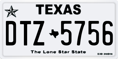 TX license plate DTZ5756