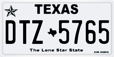 TX license plate DTZ5765