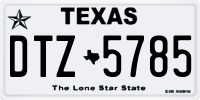 TX license plate DTZ5785