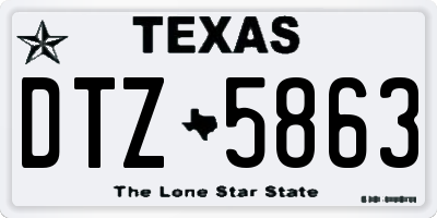 TX license plate DTZ5863